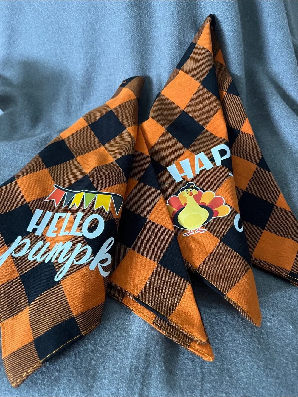 Dog Fall Print Bandana-Set of 2-NIP